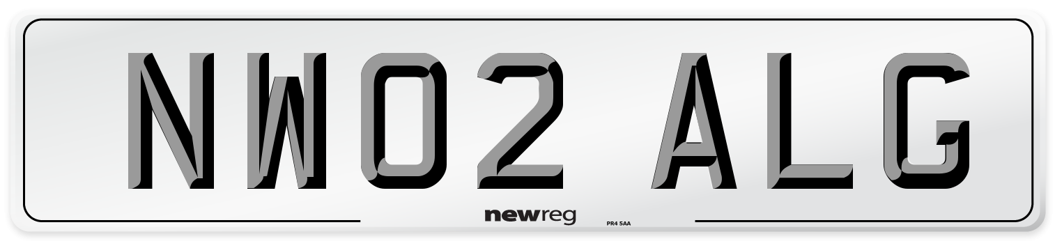 NW02 ALG Number Plate from New Reg